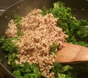 kale with rice