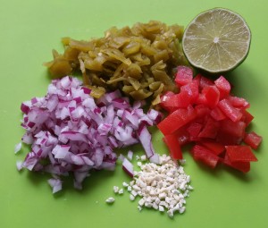 Guac--chopped ingredients
